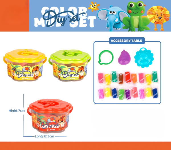 Kids Colour Clay Set, 36 Pieces with Accessories, Animal Modelling Kit for Ages 3+ (Ref: 6525858103733)