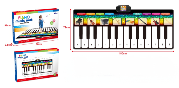Piano Music Mat, Touch & Learn Electronic Floor Keyboard, 8 Musical Instruments, Record & Playback (Ref: 6525858103702)