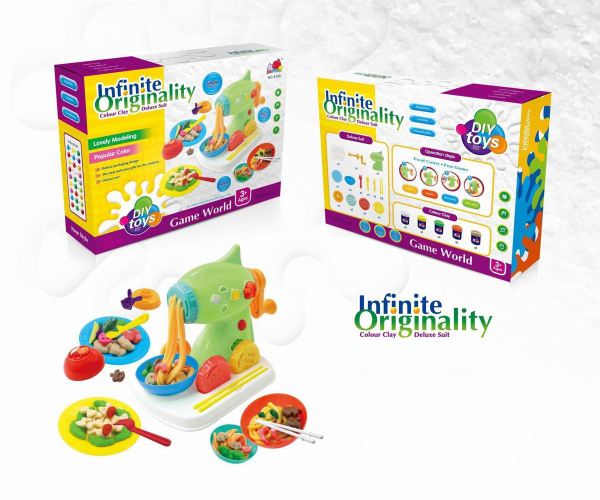 Infinite Originality DIY Colour Clay Pasta Making Play Set, Educational Game World Toy for Kids 3+, Creative Food Modelling Kit (Ref: 6525858103740)