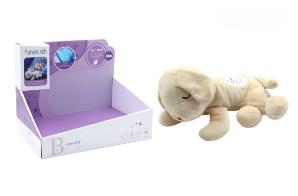 Funmuch Baby Sleep Aid Plush Toy, Light Projection, 18m+, Cream Colour (Ref: 6525858103825)