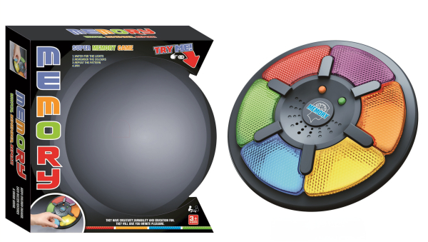 Memory Game Electronic Pattern Matching Toy with 6 Coloured Light-up Segments, Interactive Educational Game for Ages 3+ (Ref: 6525858103863)