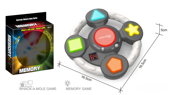 Electronic Memory Game and Whack-a-Mole, 2-in-1 Interactive LED Game, Ages 3+ (Ref: 6525858103870)