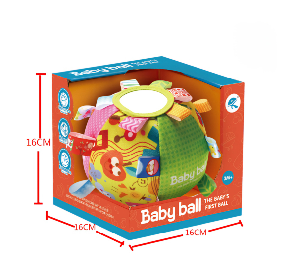 Baby's First Ball, Soft Educational Toy with Colourful Tags, Ages 3 Months plus (Ref: 6525858104419)
