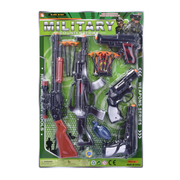 Military Counterstrike Toy Weapons Set, Pretend Play Combat Kit with Toy Guns and Accessories, Ages 3+ (Ref: 7525666104730)