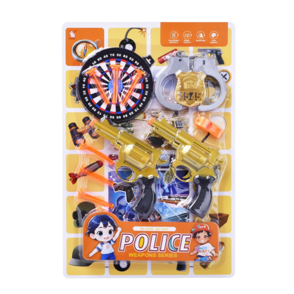 Kids Police Role Play Set with Toy Guns, Handcuffs, Target Board and Accessories (Ref: 7525666104761)