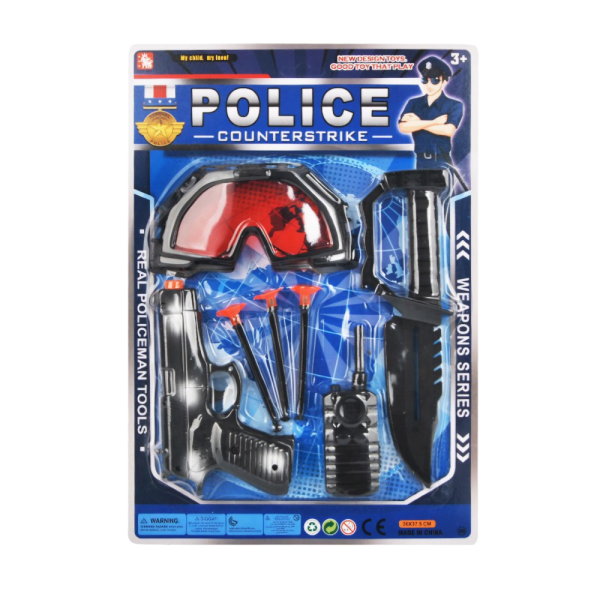 Police Counterstrike Kids Toy Set with Goggles and Dart Gun, Ages 3+ (Ref:  7525666104785)