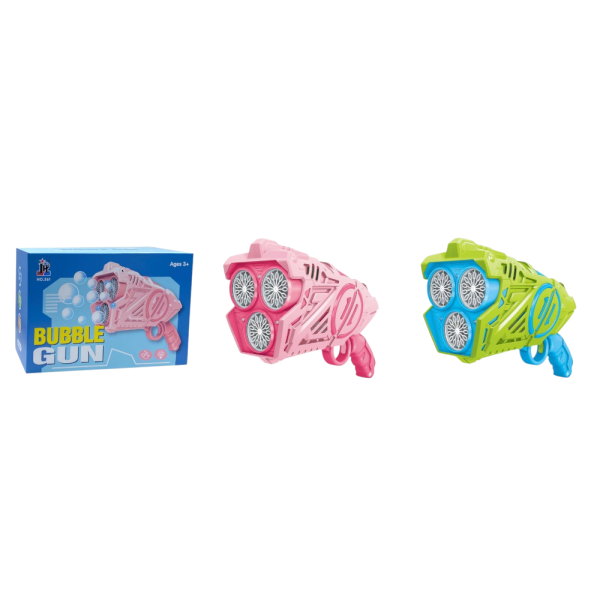 Kids Bubble Gun with 3 Fan Design, Ages 3+, Available in Pink and Blue-Green Colours (Ref: 7525666104464)