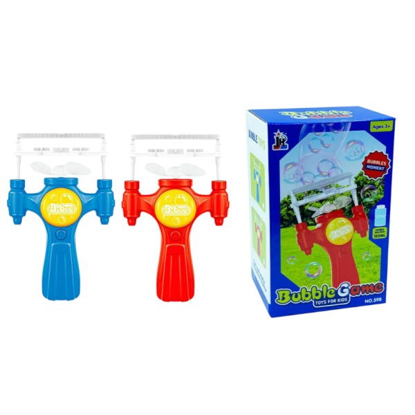 Kids Bubble Game Set, 2 Bubble Wands in Blue and Red, Ages 3+ (Ref: 7525666104518)