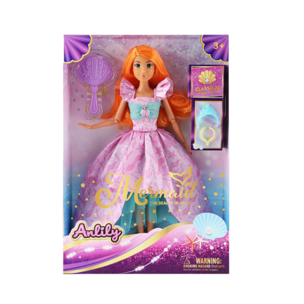 Anlily Mermaid Fashion Doll, Princess Dress with Accessories, Ages 3+(Ref: 7525666104952)