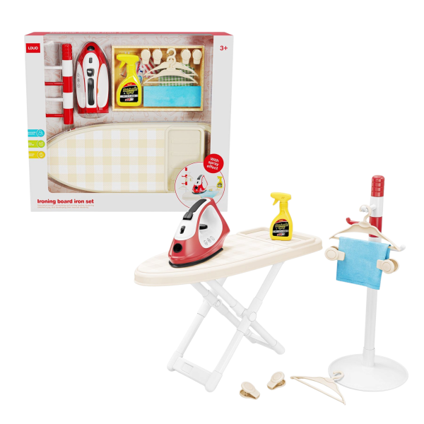 Kids Toy Ironing Board Set with Iron, Spray Bottle and Accessories, Ages 3+ (Ref: 7525666104891)