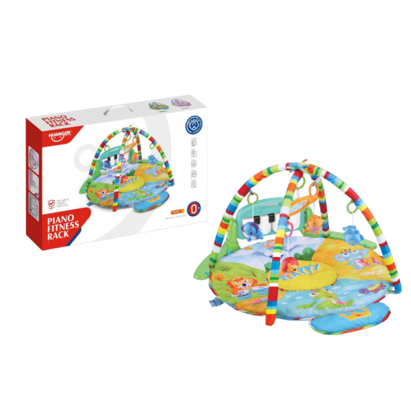 Baby Play Mat with Piano, Fitness Rack Activity Gym with Music, Colourful Hanging Toys for Infants (Ref: 7525666104181)