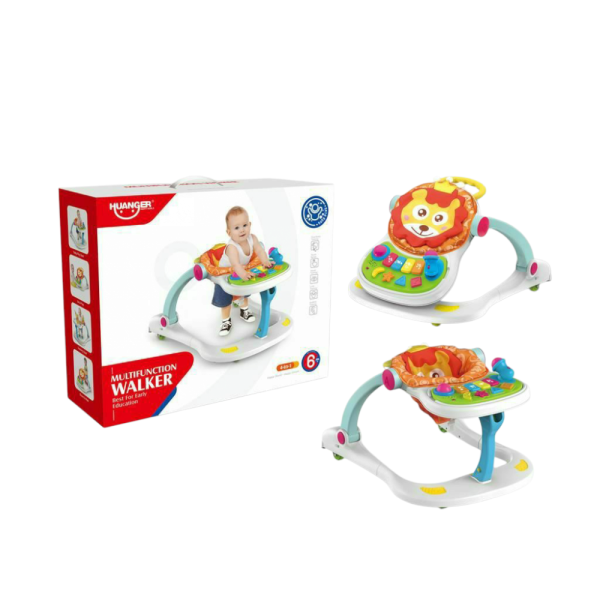HUANGER Multifunction Baby Walker with Musical Activity Centre, Lion Design, 4-in-1, 6+ Months (Ref: 7625666104136)