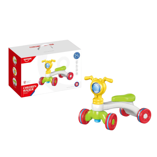 Huanger Children Walker Ride-on Toy, 4 Wheels, for Ages 18+ Months, Yellow and Green (Ref: 7625666104150)