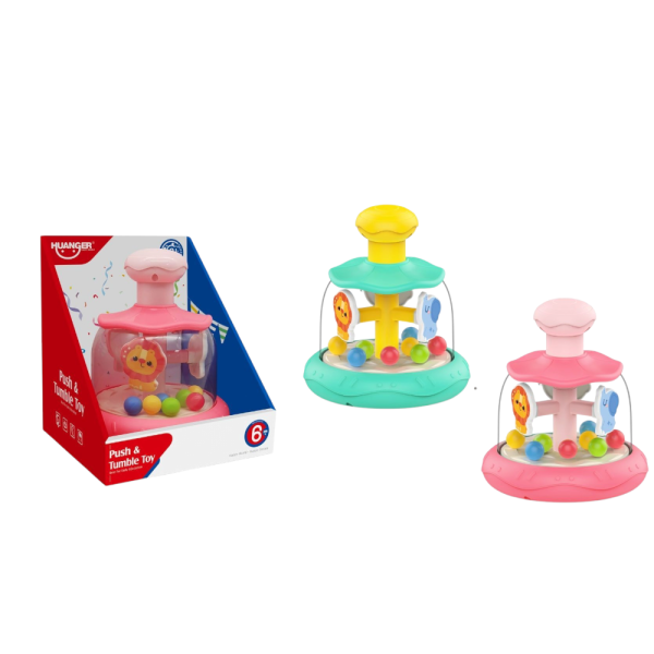 HUANGER Push and Tumble Toy, Educational Spinning Tower with Colourful Balls, 6+ Months (Ref: 7525666104266)