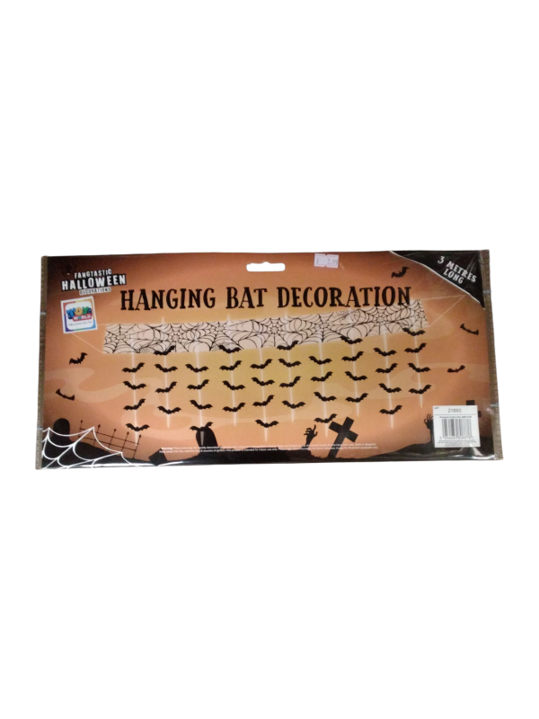 Halloween Hanging Bat Decoration, Spider Web Design, 3 Metres Long (Ref: 056283808876)