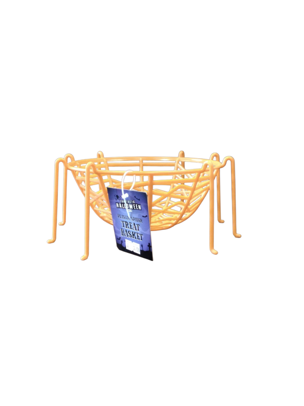 Halloween Spider Treat Basket, Orange Plastic, Party Decoration (Ref: 056170354431)
