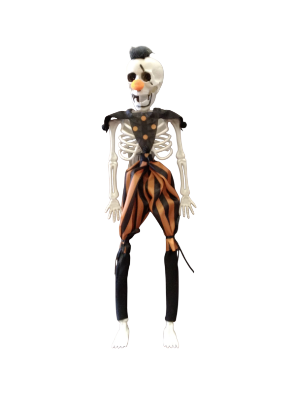 Halloween Skeleton Decoration with Vest and Striped Trousers, Life-Size Party Prop