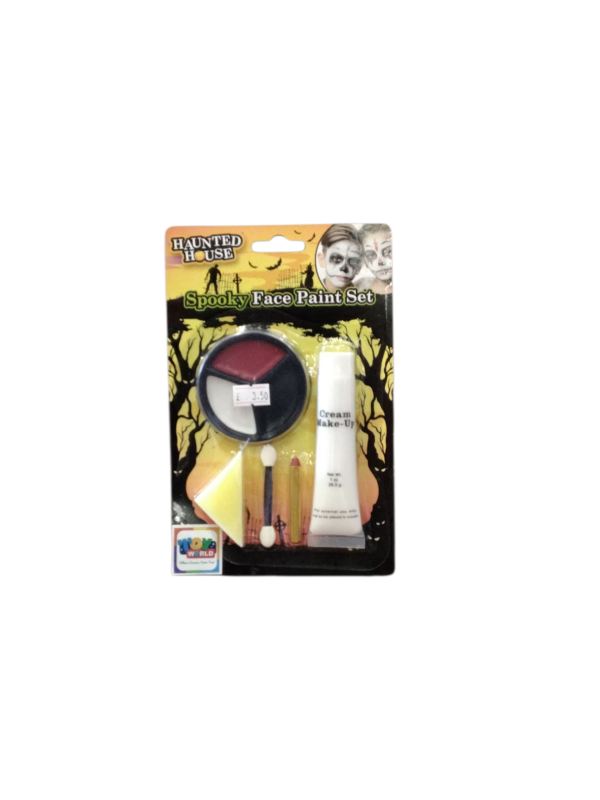 Haunted House Spooky Face Paint Set, Halloween Makeup Kit with Cream and Applicator (Ref: 050565483140)