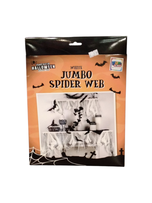 Fanotastic Halloween White Jumbo Spider Web Decoration, Indoor and Outdoor Party Decor (Ref: 056283882876)