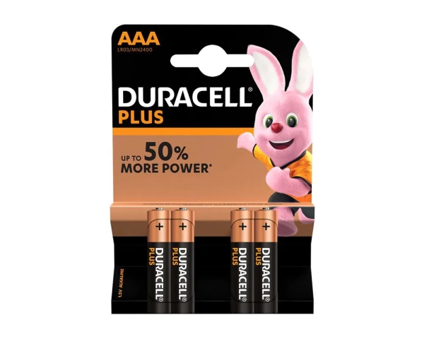 Duracell Plus AAA Alkaline Batteries, Pack of 4