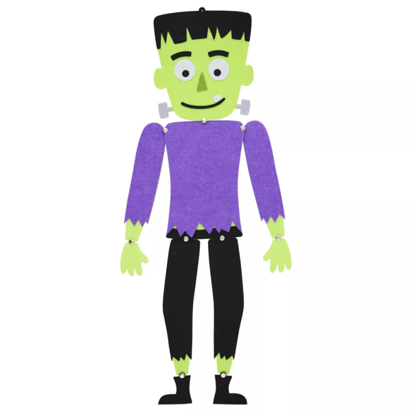 Halloween Frankenstein Monster Paper Jointed Decoration, Purple and Green, Movable Parts (Ref: 033601029472)