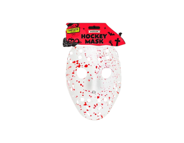 Fangtastic Horror Hockey Mask, White with Blood Splatter Design, One Size (Ref: 056170313339)
