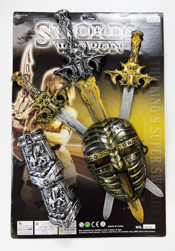 Storm Weapon Medieval Fantasy Sword Weapon Set, Gold and Silver Decorative Swords with Armour Shield, Age 3+ (Ref: 8526635106266)