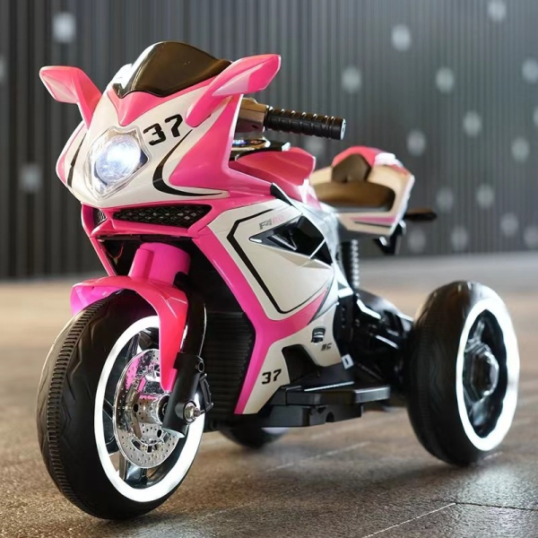 Kids Electric Motorcycle, 3-Wheel Ride-On Bike with LED Headlight, 6V4 Battery powered, Dynamic Music and Light (Ref: 2200)