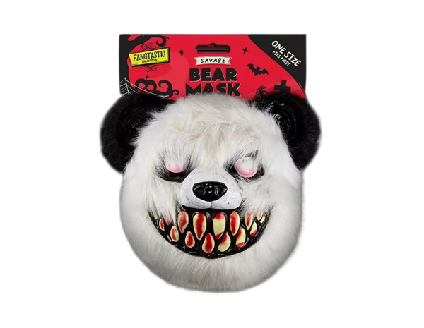 Fangtastic Savage Bear Mask, Halloween Scary Panda Costume Accessory, One Size, White and Black (Ref: 056283869013)