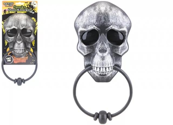 Halloween Skull Door Knocker, Gothic Home Decor, Antique Silver Finish (Ref:050565808547)