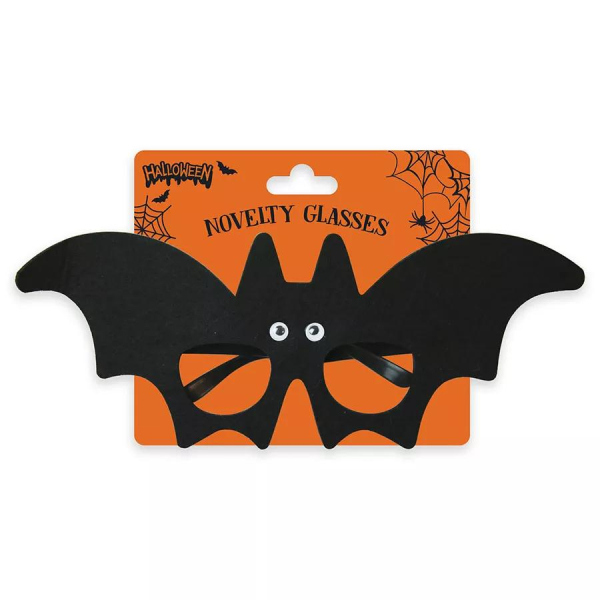 Halloween Bat Novelty Glasses, Black Party Costume Accessory with Googly Eyes (Ref: 033601021056)