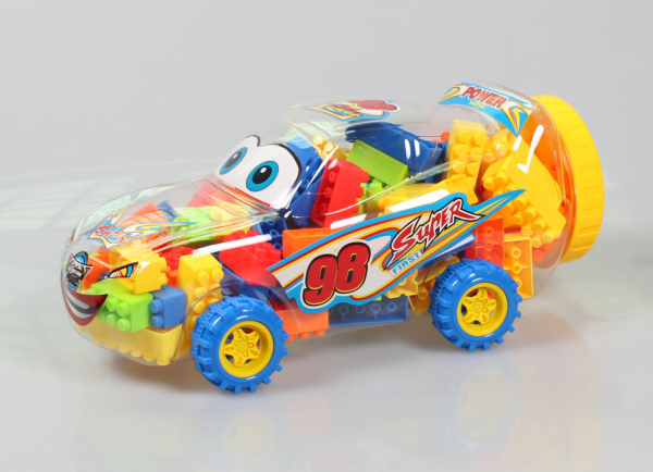 Kids Building Blocks Racing Car, Colourful Gear Assembly Toy Set, Educational Construction Kit (Ref: 8526635106495)
