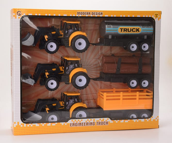 Modern Design Engineering Truck Set, 3 Tractors with Multiple Trailers, Construction Vehicle Toys (Ref: 8526635106747)