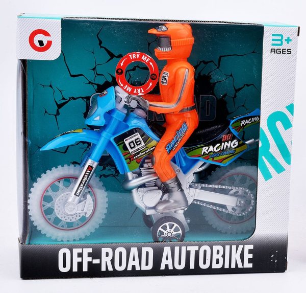 Off-Road Motorbike Toy, Interactive Racing Design, Ages 3+, Blue and Orange (Ref: 8526635106716)