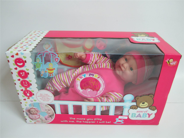 Sweet Baby Interactive Doll with Striped Outfit, Pink Gift Box (Ref: 8526635106969)