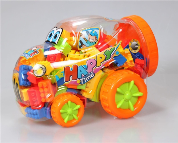 Happy Time Car-Shaped Building Block Set, Educational Construction Toy with Colourful Gears and Wheels (Ref: 8526635106488)