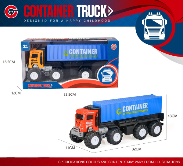 Container Truck Kids Vehicle Toy with Detachable Container, 32 cm Length, Blue Container (Ref: 8526635106754)