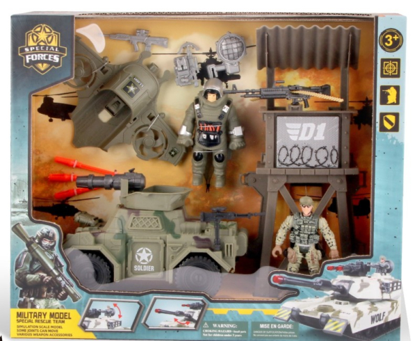 Special Forces Military Model Tank Play Set with Helicopter, Soldiers, Weapons, Army Vehicle Accessories, Ages 3+(Ref: 7525666104587)