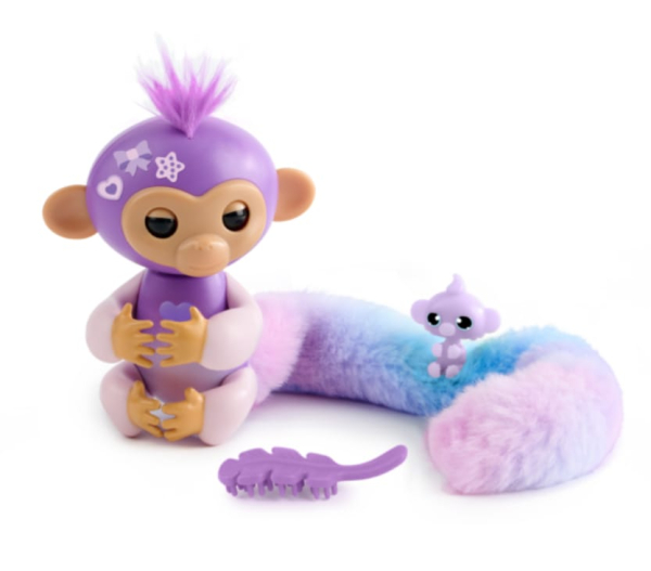 Fingerlings Snuggle Tails Interactive Plush Toy with Mini Bestie, 70+ Sounds and Reactions, Purple (Ref: 771171132417) - Image 4