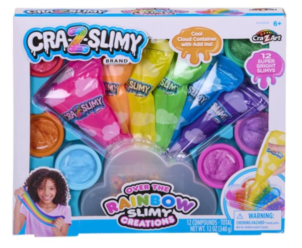 CraZyslimy Over the Rainbow Slime Creation Set, 12 Super Bright Colours, Cloud Container, Ages 6+ (Ref: 884920602403)