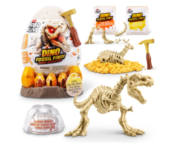 Robo Alive Dino Fossil Find Amber Adventure, Dinosaur Egg Excavation Kit with Slime and Sand (Ref: 193052079183 ) - Image 3