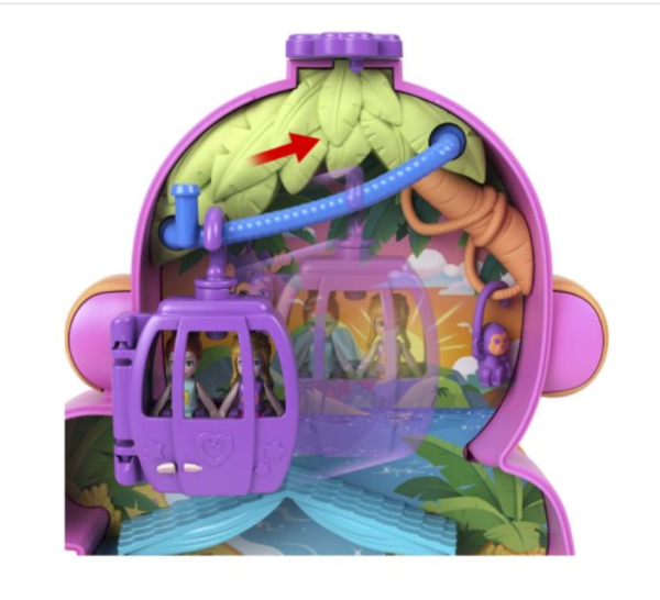 Polly Pocket Adventures in Rio Playset, Monkey Mermaid and Baby with Accessories, 2 Complete Settings (Ref: 194735218004) - Image 4