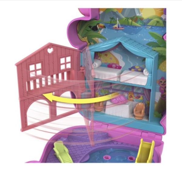 Polly Pocket Adventures in Rio Playset, Monkey Mermaid and Baby with Accessories, 2 Complete Settings (Ref: 194735218004) - Image 5