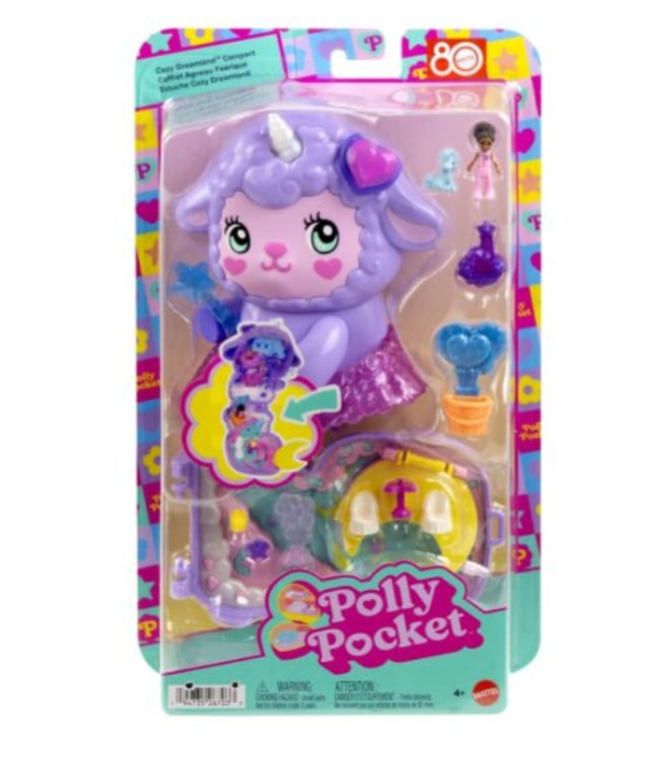 Polly Pocket Purple Pet Doll Set with Accessories, Fashion Playset for Ages 4+ (Ref: 194735267033)
