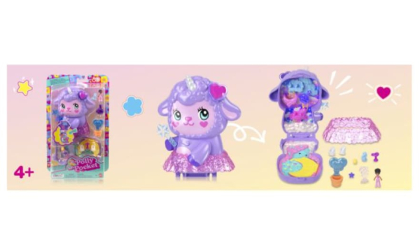 Polly Pocket Purple Pet Doll Set with Accessories, Fashion Playset for Ages 4+ (Ref: 194735267033) - Image 2