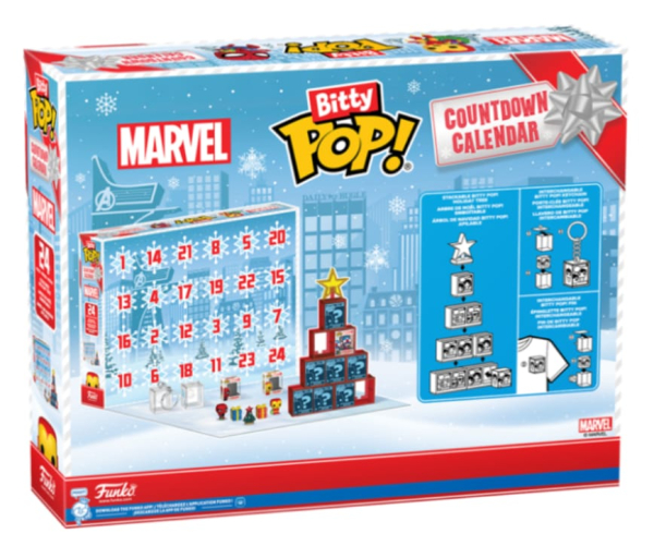 Funko Marvel Pop! Bitty Christmas Advent Calendar, 24-Piece Countdown with Spider-Man and Captain America (Ref: 889698870030 ) - Image 3