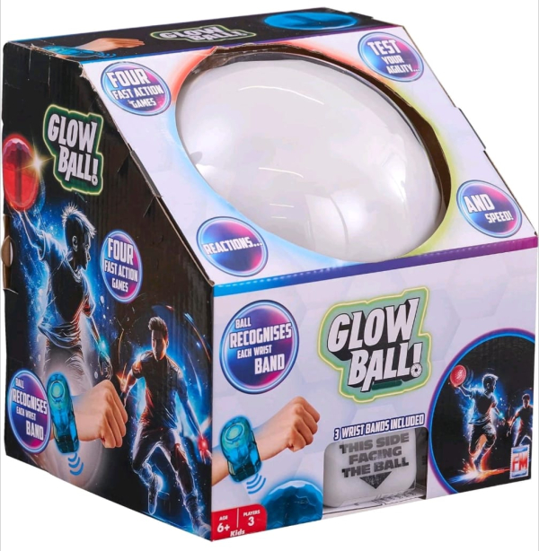 Glow Ball Interactive Game with 3 Wrist Bands, Fast Action Games for Ages 6+, 3 Players (Ref: 0730002014155)