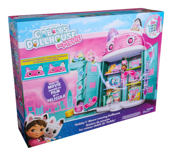 Gabby's Dollhouse Movie Meow-mazing Dollhouse Playset, 60 cm Tall, with Changing Cat Expressions and Multiple Play Areas (Ref: 681147088764) - Image 3