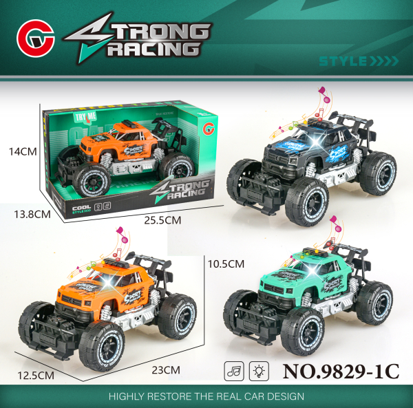 Strong Racing Monster Truck Toy Car, Light and Sound Effects, 23 cm, 3 Colours Available (Ref: 8526635106662)