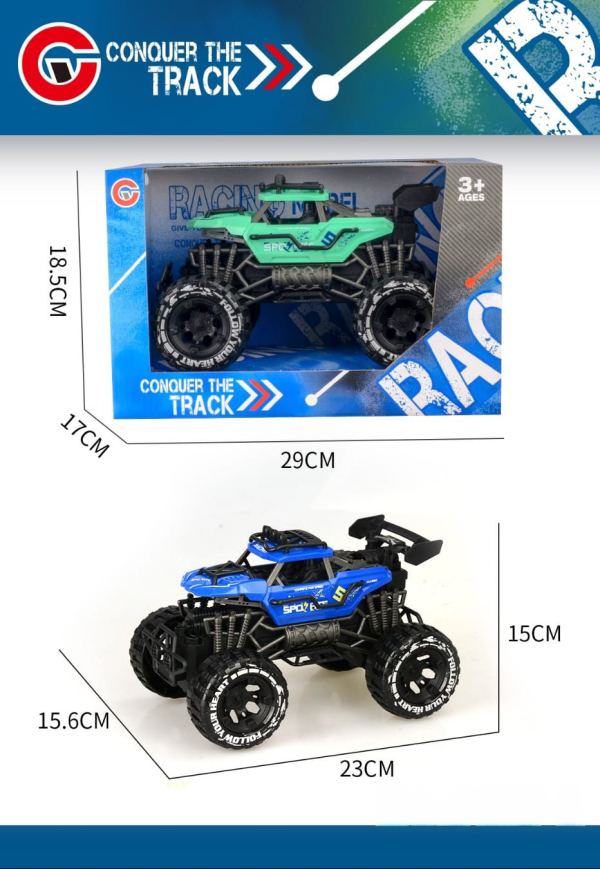 Conquer the Track Racing Model Car, Monster Truck Toy with Large Off-Road Wheels, Ages 3+ (Ref: 8526635106600)